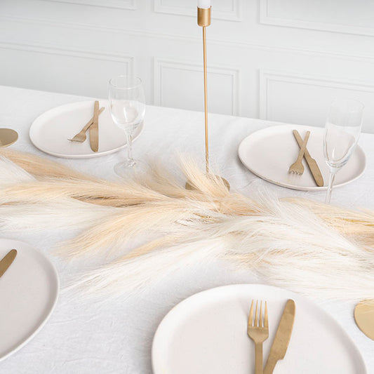 Artificial Bulrush Garland Soft Almond (150cmL)