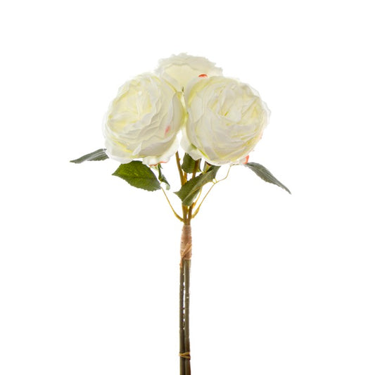 English Garden Rose Bouquet White (35cmH)