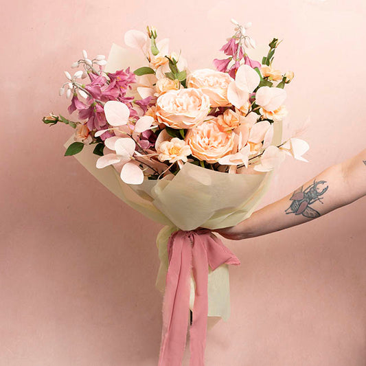 Frosted Eucalyptus Spray Soft Champagne (90cmH)