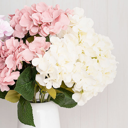 Hydrangea Spray x 5 Heads Creamy White (49cmH)