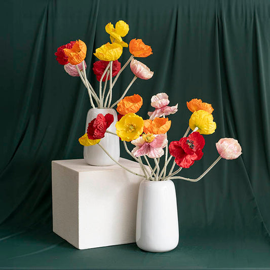 Large Poppy 3 Stem Bunch Orange (14cmDx61cmH)