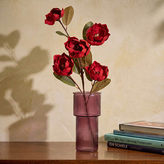 Magnolia Flower Spray 5 Heads Red (11cmDx97cmH)