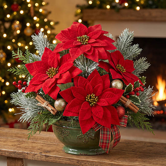 Poinsettia Stem Red (30cmDx74cmH)