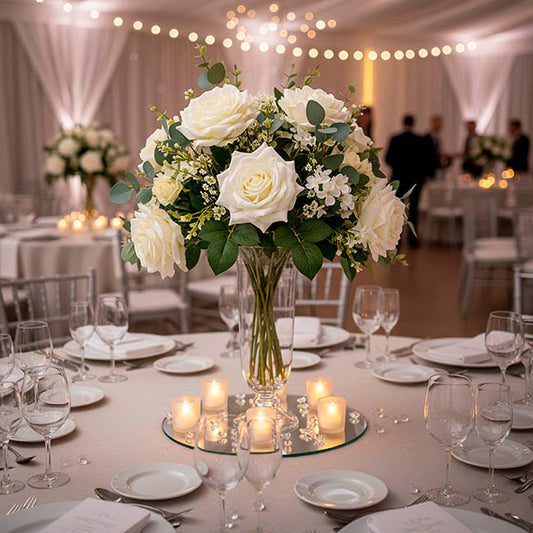 Large Colombian Rose Stem White (20cmDx86cmH)