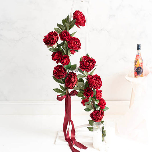 Real Touch Peony Stem Dark Red (15cmDx68cmH)