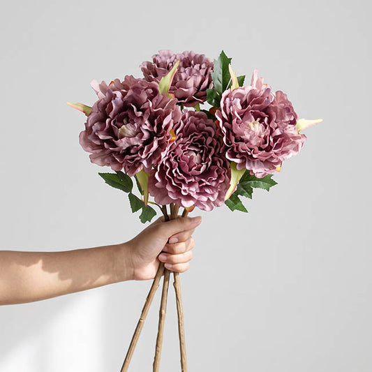 Duchess Peony Stem Mauve Purple (15cmDx65cmH)
