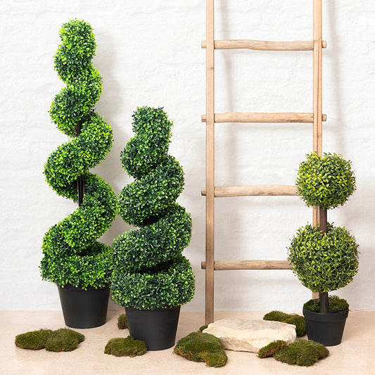 Topiary Spiral Tree Boxwood UV Resistant Green (90cmH)