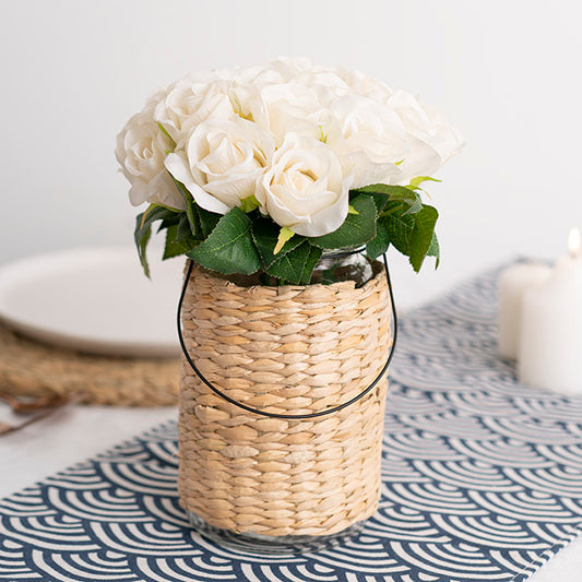 Lavina Rose Bud Bouquet 18 Heads Nude Beige (33cmH)