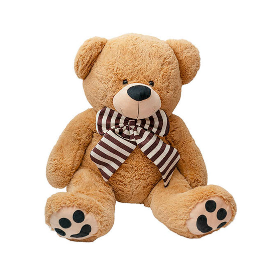 Wilson Giant Teddy Bear w Striped Bow Brown (115cmHT/80cmST)