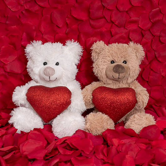 Teddy Bear Nala w Red Love Heart Greyish Brown (20cmST)