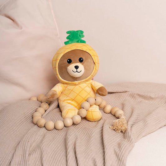 Pineapple Teddybear Plush Soft Toy Yellow (25cmST)
