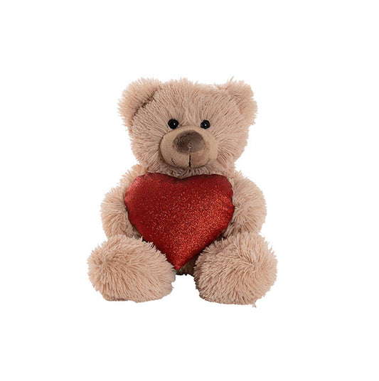 Teddy Bear Nala w Red Love Heart Grey Brown (20cm.ST)