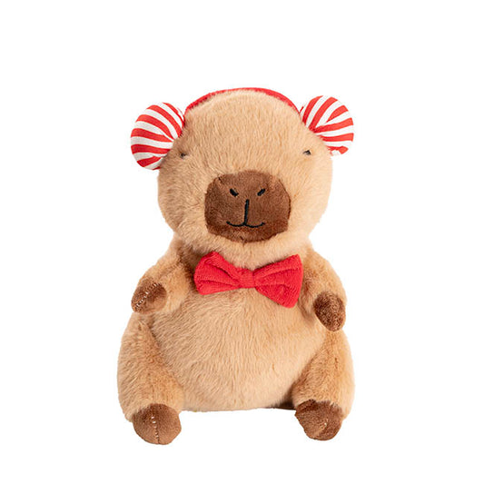 Capybara George w Ear Muffs Plush Toy Brown (22cmST)