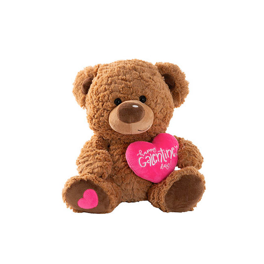 Teddy Bear Jamie w Happy Galentine's Day Heart Brown(32cmST)