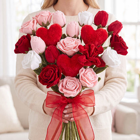 Rose Plush Stem Full Bloom Dark Red (7cmDx45cmH)