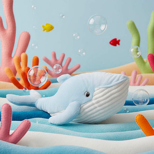 Humpback Whale Splash Plush Soft Toy Soft Blue (45Lx15cmHT)