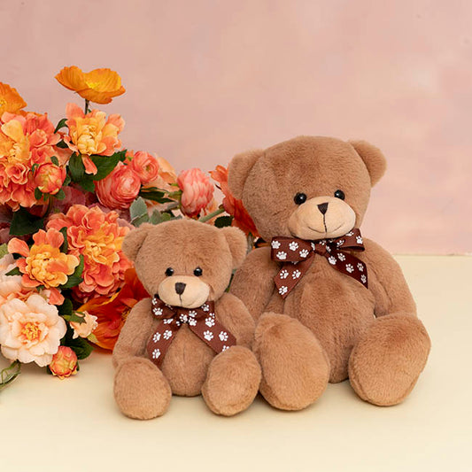 Luca Eco Teddy Bear w Bow Brown (15cm.ST)