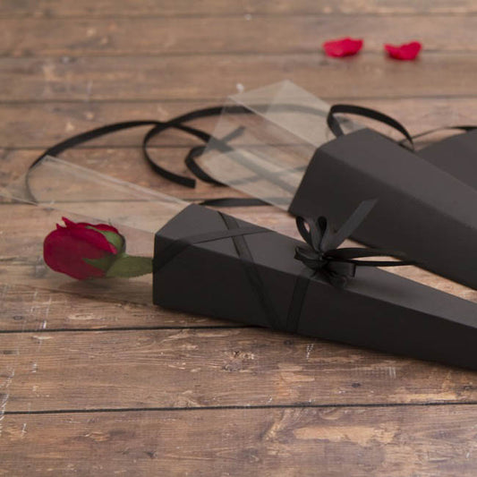 Acetate Premium Flat Pack Rose Cone Black (7x65cmH) Pack 6