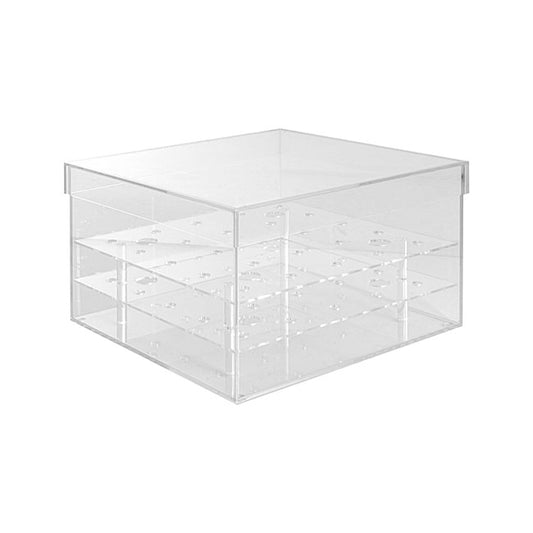 Acrylic 25 Rose Head Display Box with Lid (25x25x15cmH)