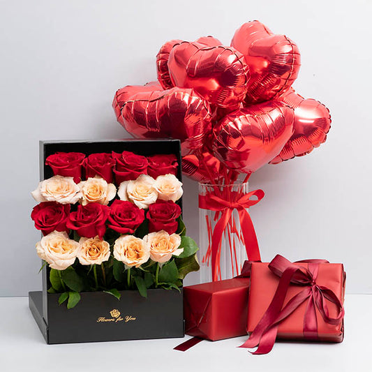 Rose Presenation Box Flip Lid with Liner (36x25x9Hcm)