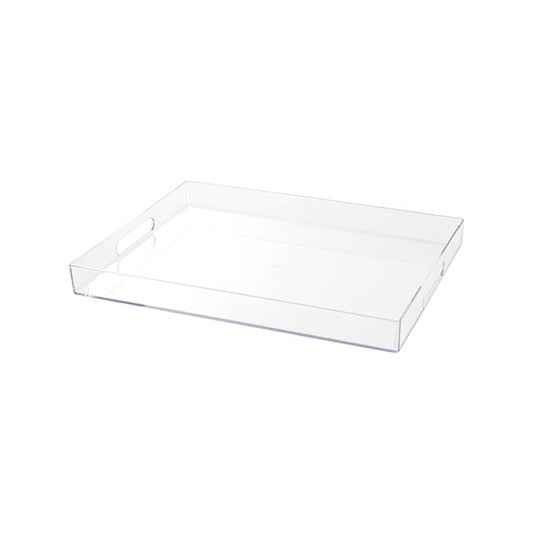 Clear Acrylic Tray Rectangular w Handles (35x25x4cmH)
