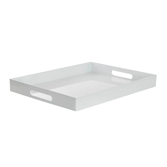Tray Rectangular w Handles White (40x30x4cmH)