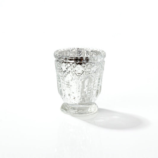 Glass Votive Candle Holder Heirloom Silver (7.2x7.6cmH)