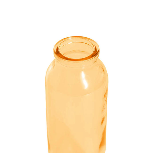 Glass Tall Milk Bottle Light Yellow (5.5x16cmH)