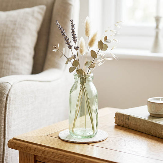 Glass Classic Milk Bottle Sage (5x10cmH)