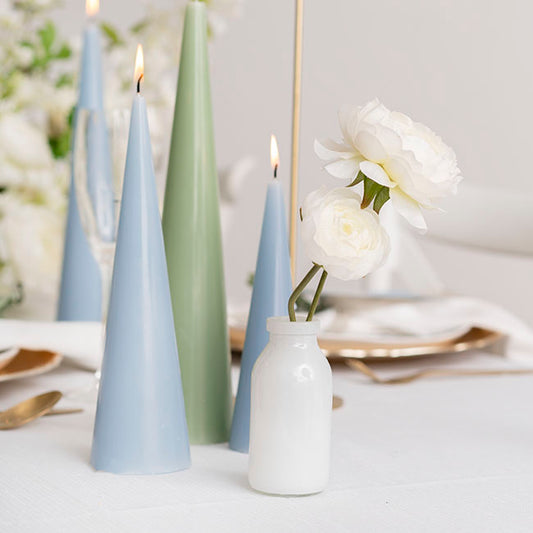 Glass Classic Milk Bottle Solid Glossy White (5x10cmH)