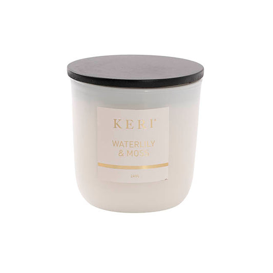 Scented Candle Delicacy Wood Lid Waterlily & Moss 240g