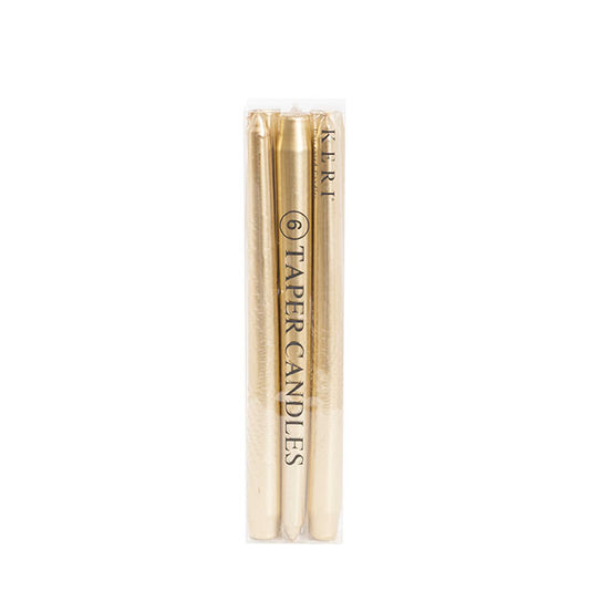 Taper Dinner Candle Pack 6 Gold (2cm x 25cmH)