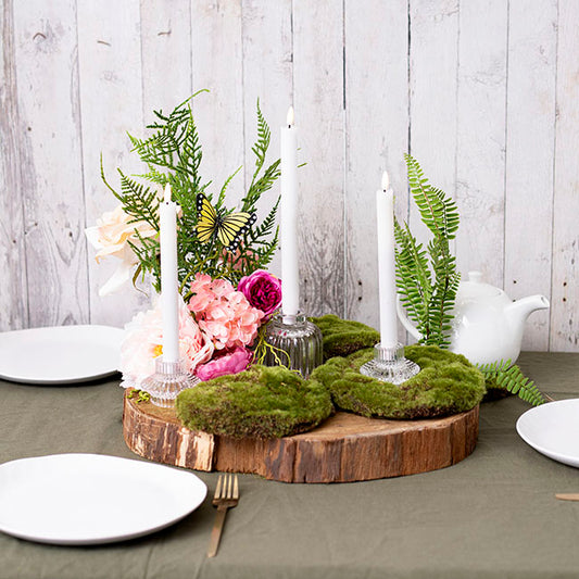 Wax LED Trueflame Dinner Taper Candle 2PK (2.2x24cmH) in candle table display