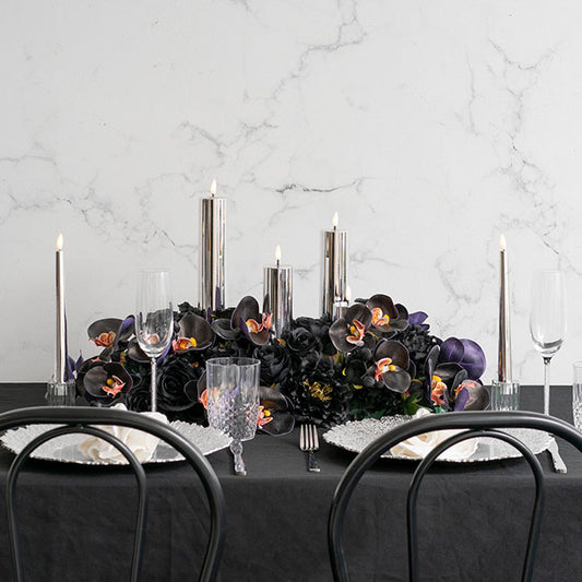 Event LED Trueflame Flickering Pillar Candle Chrome 5DX21cmH