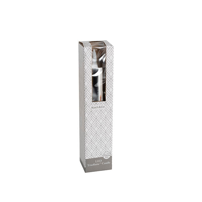 Event LED Trueflame Flickering Pillar Candle Chrome 5DX21cmH