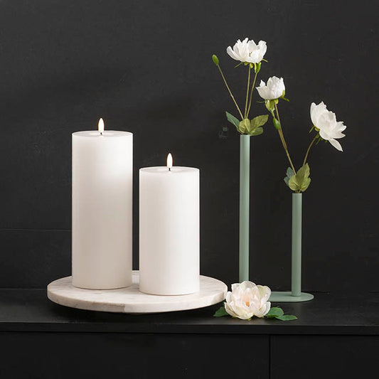 Wax LED Trueflame Event Pillar Candle White (10x25cmH)