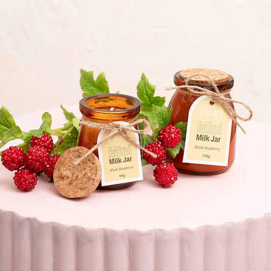 Scented Candle Mini Milk Jar Black Raspberry (80g)