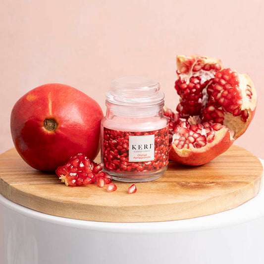 Scented Candle Bubble Jar Orange Pomegranate (6Dx8.5cmH 90g)