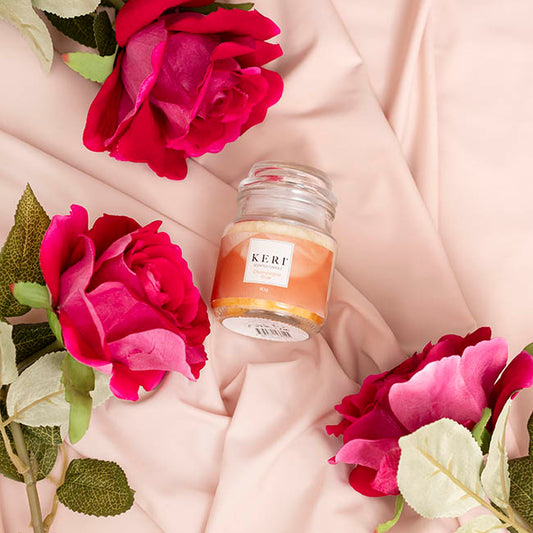 Scented Candle Bubble Jar Champagne Rose (6Dx8.5cmH 90g)