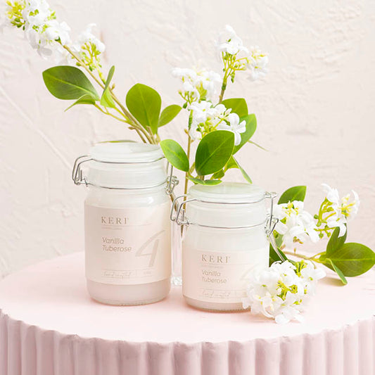 Scented Candle Honey Jar Vanilla Tuberose (6.5Dx12cmH) 200g