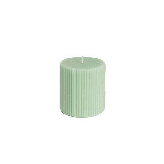 Roman Fluted Pillar Candle Pale Sage (7x7.5cmH)