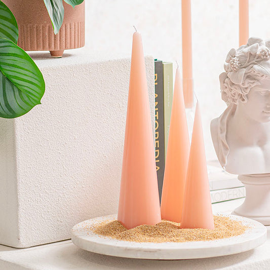 Fleur Cone Candle Peach (7x30cmH)