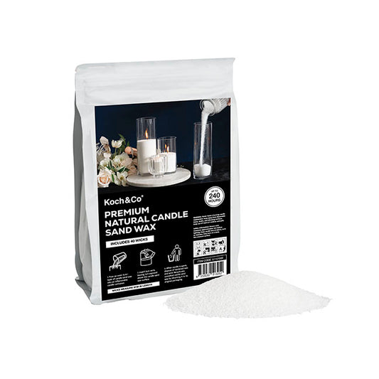 Crystal Natural Candle Sand Wax with 40 Wicks White (1kg)