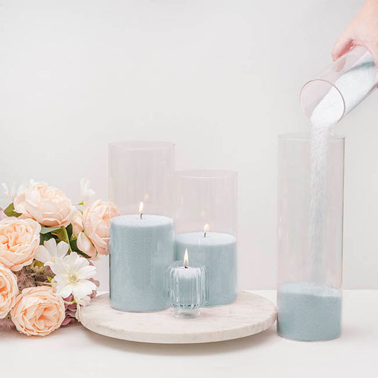 Crystal Natural Candle Sand Wax with 40 Wicks Aqua (1kg)