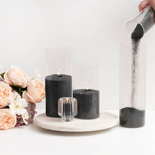 Crystal Natural Candle Sand Wax with 40 Wicks Black (1kg)