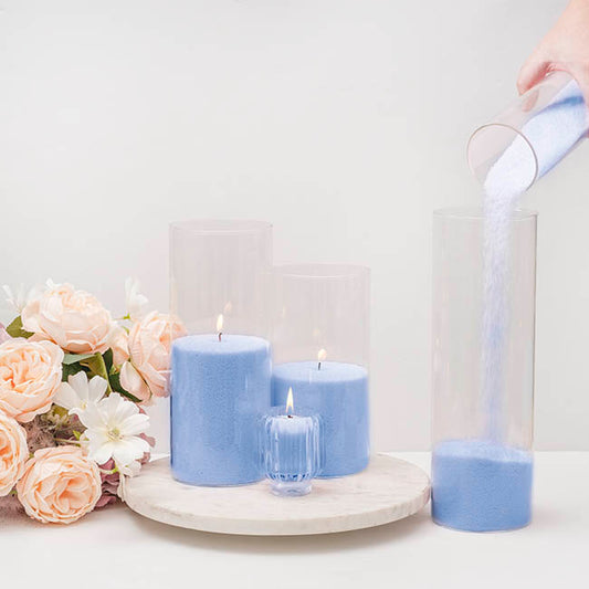 Crystal Natural Candle Sand Wax with 40 Wicks Soft Blue 1kg