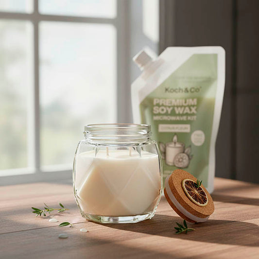 Premium Soy Candle Microwave Kit Citrus Fleur (450ml)