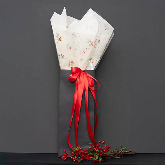 Cello Clear Christmas Holly 40mic Green (50x70cm) Pack 100