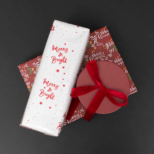 Cello Clear Merry & Bright 40mic Red (50x70cm) Pack 100