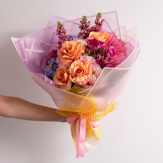 Cello Frosted Hue with Border 50mic Pink Pk100 (60x60cm)